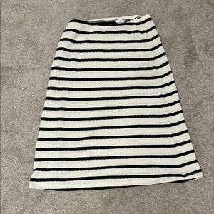 H&M Black and White Striped A-Line Skirt